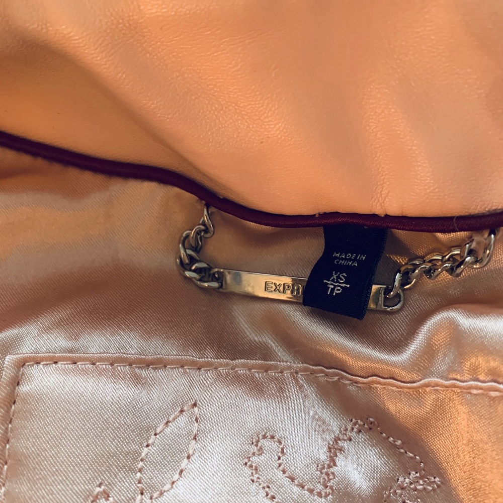 Express Light Pink Tan and Cream Faux Fur Coat - Picture 3 of 3